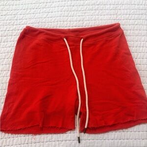 THE GREAT. Habanero Red Cotton Women’s Sweat Shorts, Size 1/Small